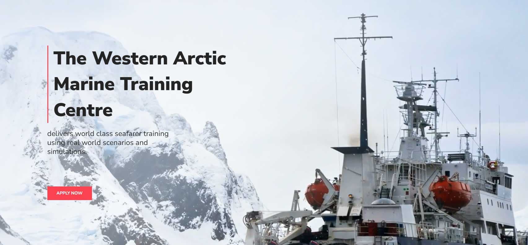 Western Arctic Marine Training Centre website showing Northern marine training programs